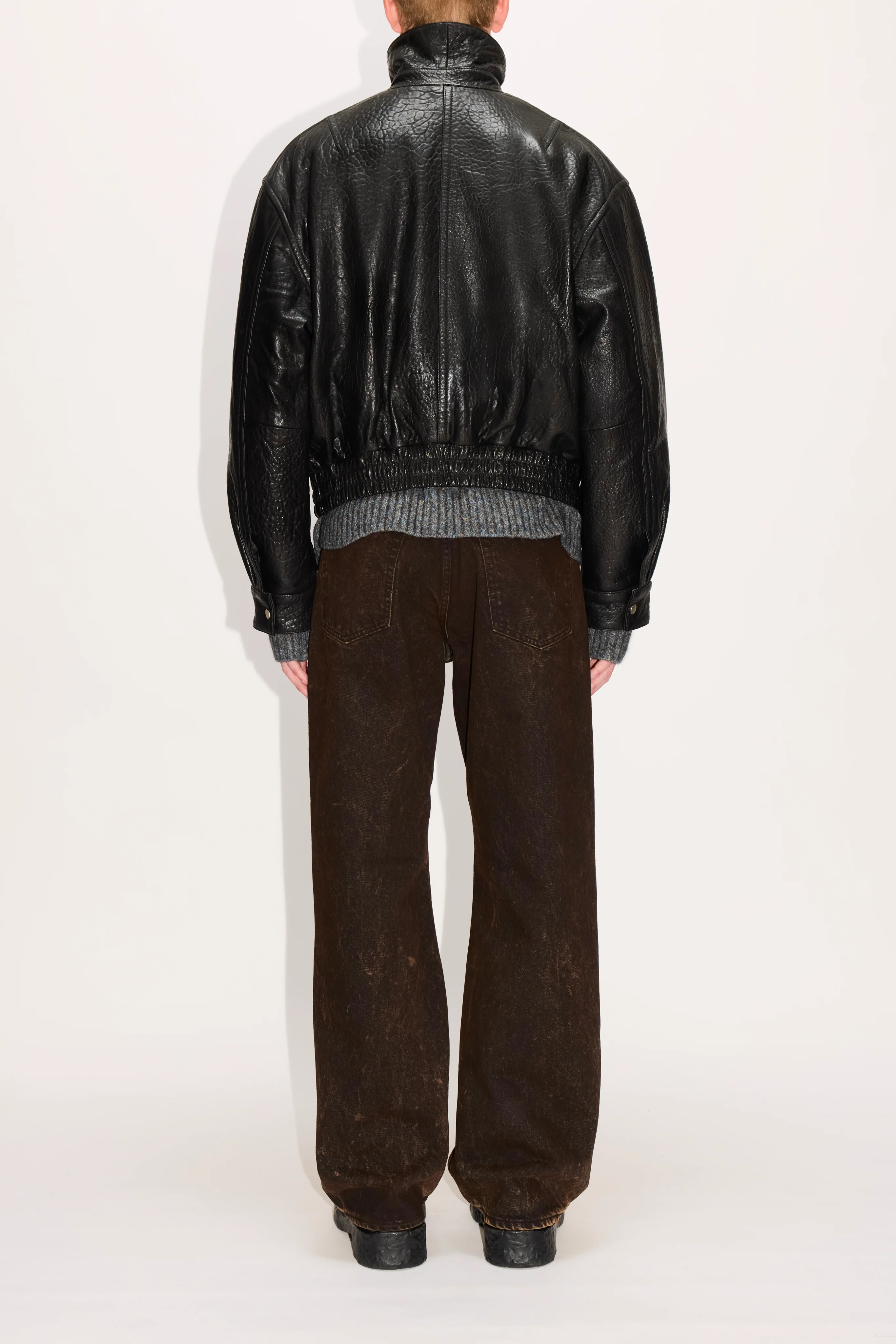 Leather Bomber Jacket - Image 3