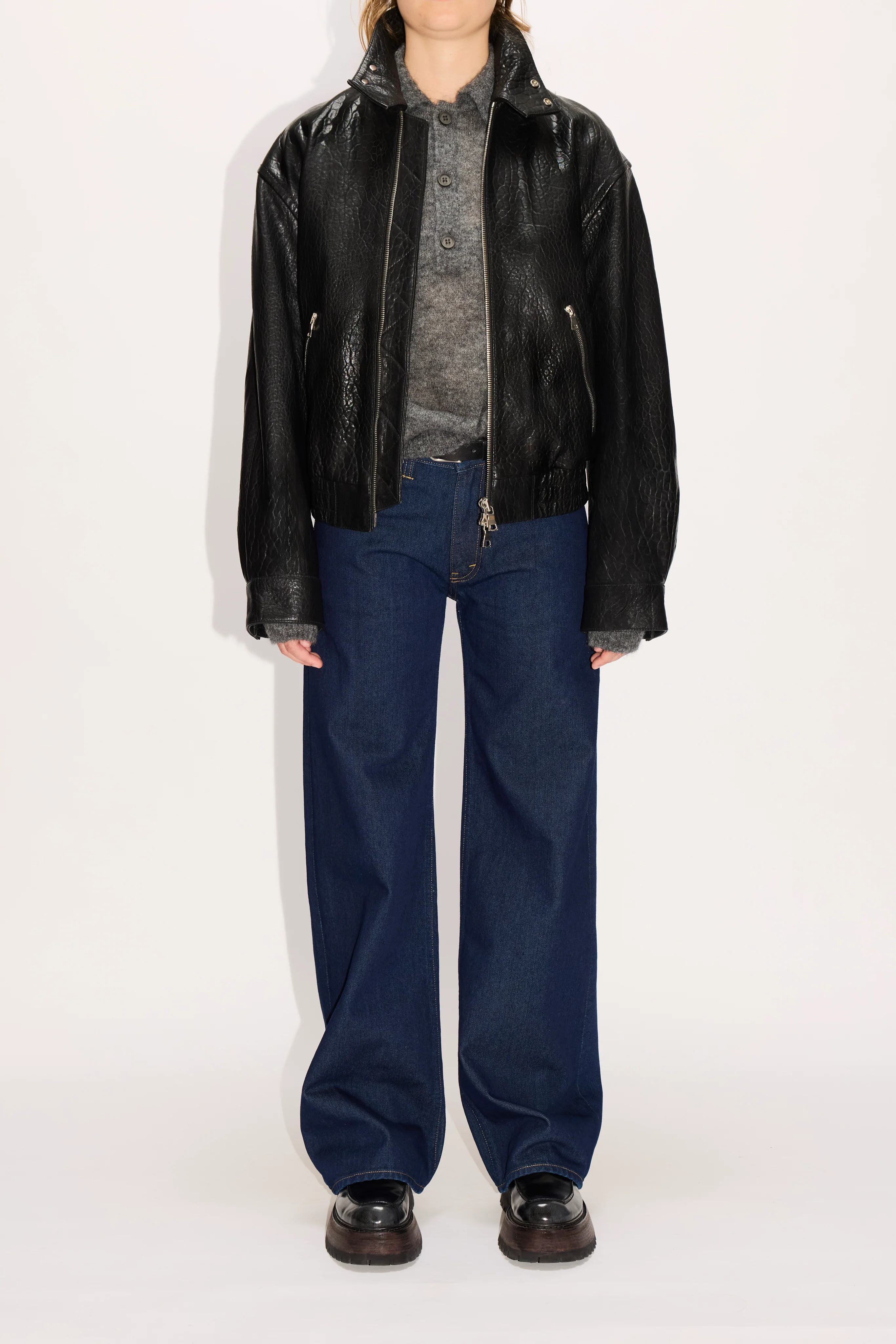 Leather Bomber Jacket - Image 4